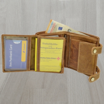 Wild Things Edition Herren Biker Geldbörsen mit RFID Schutz Hosenkette und Riegelverschluss (Hochf. braun)